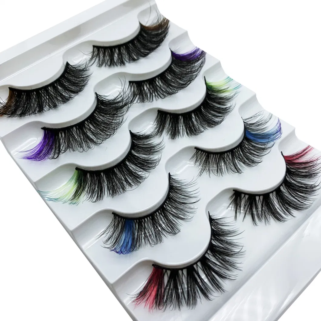 New Makeup Trend Colorful Lashes Colored Silk Lashes 3D Mink 20mm Colored Eyelash Full Strip Lashes