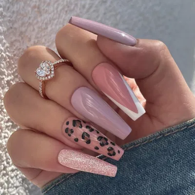 Ins venda quente longo caixão brilhante luxo unhas falsas dicas capa completa design de impressão acrílica imprensa artificial em unhas para mulher